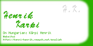 henrik karpi business card