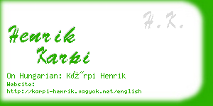 henrik karpi business card